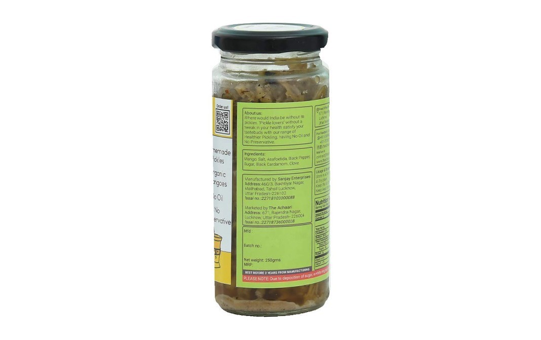 The Achaari Meetha Raita Grated Mango Pickle   Glass Jar  250 grams